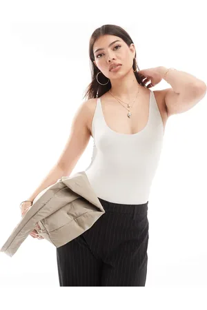 ASOS Seamless sculpting wide scoop minimal bodysuit in mocha