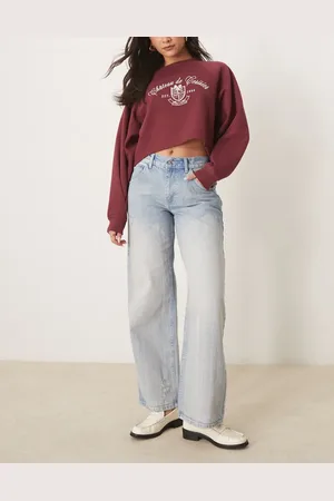 ASOS Textured baggy jeans in bleach wash