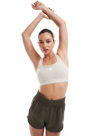 adidas Adidas Training Essentials sports bra in stone