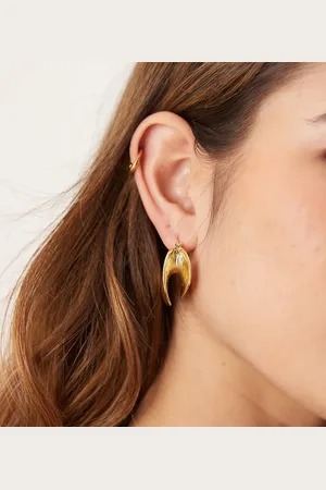 DesignB London Textured statement hoop earrings in