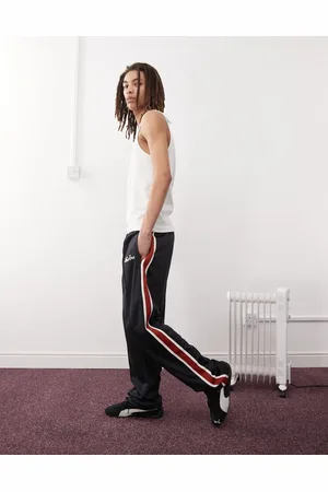 New Era Side stripe wide leg track pant in