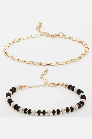 FADED FUTURE Pack of 2 beaded and chain bracelet in