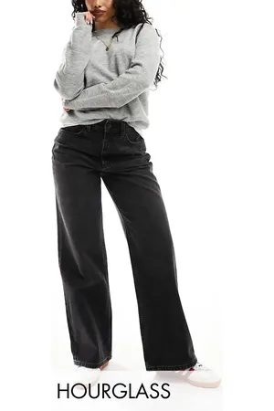 ASOS Hourglass wide leg dad jeans in washed