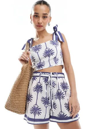 South Beach Printed tie waist short in