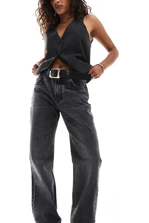 Stradivarius Petite STR straight leg jean in washed