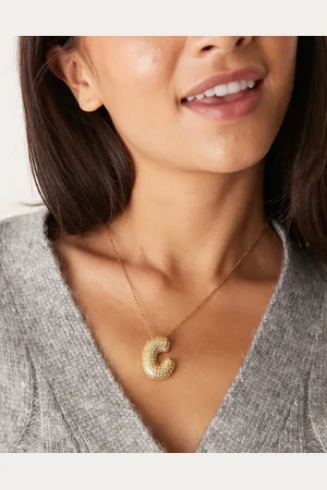 DesignB London Embellished bubble initial C necklace in