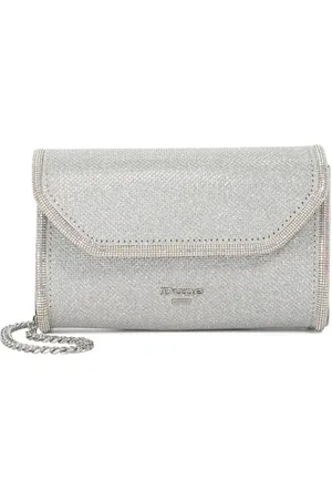 Dune Bellini clutch bag in silver