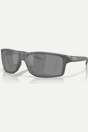 Oakley Gibston xl rectangle polarised sunglasses with black mirrored lens in steel