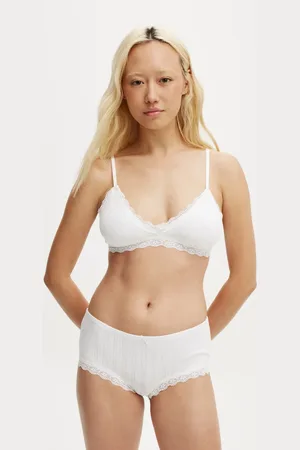 Cotton On Cotton lace triangle padded bralette in
