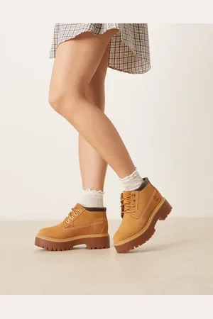Timberland Stone Street Nellie platform boots in wheat nubuck