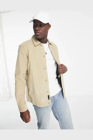 Only & Sons Cord overshirt in beige