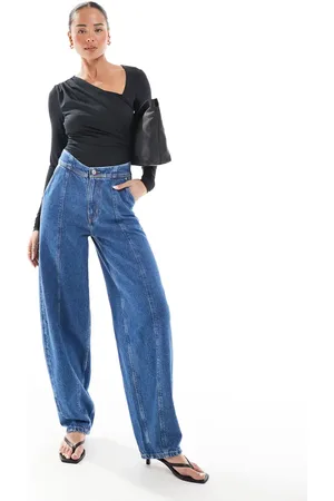 & OTHER STORIES High waist tapered barrel leg jeans in mid