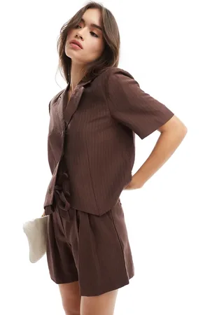Y.A.S Y.A.S tailored pinstripe short sleeve blazer co-ord in
