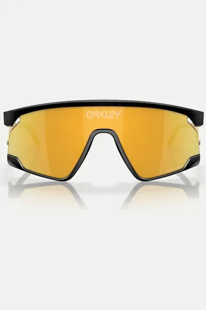 Oakley Bxtr metal shield sunglasses with gold mirrored lens in matte