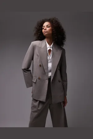 MANGO Oversized double breasted blazer co-ord in mid