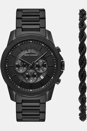 Armani Exchange Chronograph stainless steel watch and bracelet set in