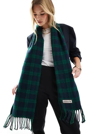 adidas Tartan scarf in dark green and