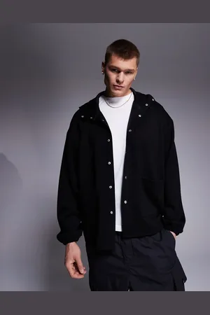 ASOS Oversized scuba hooded shacket in