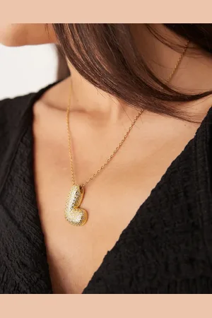 DesignB London Embellished bubble initial L necklace in