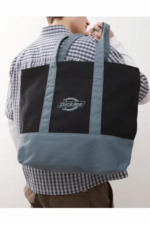 Dickies Logo canvas tote bag in and mid blue