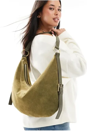 ASOS Suede scoop shoulder bag in forest