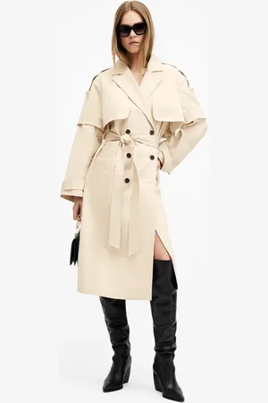 AllSaints Clyde trench coat in ecru