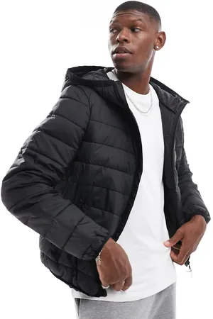Bershka Lightweight hooded puffer in