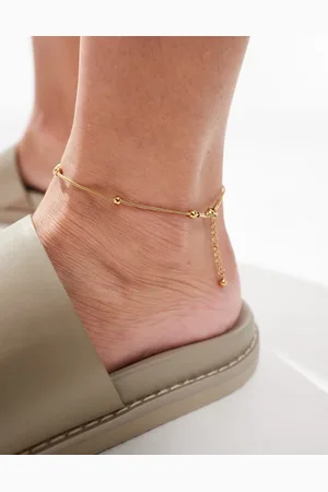 ASOS Waterproof stainless steel anklet with dot chain design in tone