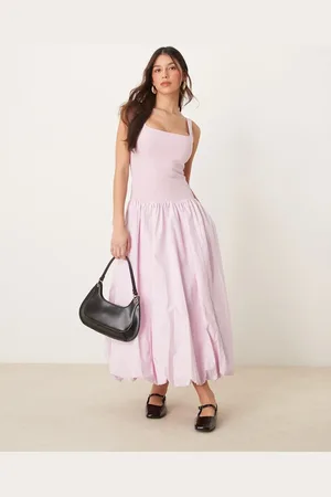 Abercrombie & Fitch Drop waist bubble midi dress in