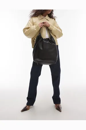 Topshop Lennox leather tote with ruche detail in