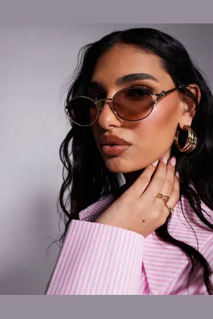 Aldo Clubsunnies slim metal oval sunglasses in and pink