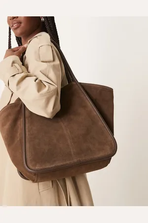 ASOS Suede winged tubular tote bag in