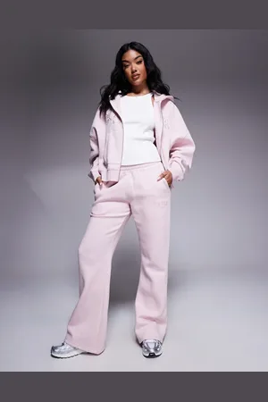 Kaiia Embroidered logo wide leg jogger co-ord in chai