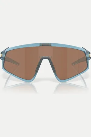 Oakley Kylian mbappé signature series latch™ panel shield sunglasses with brown mirrored lens in transparent stonewash