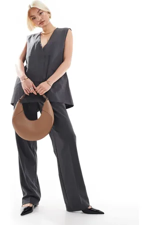 AWARE High waisted tailored trouser co-ord in dark