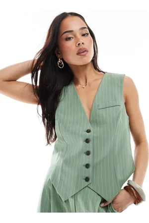 VERO MODA Mix and match waistcoat co-ord in pinstripe