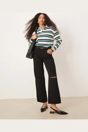 ASOS Boyfriend fit denim jeans with rips in