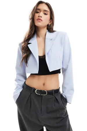 Bershka Cropped blazer in dusty