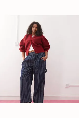 COLLUSION Plus pull on cargo trouser in stripe