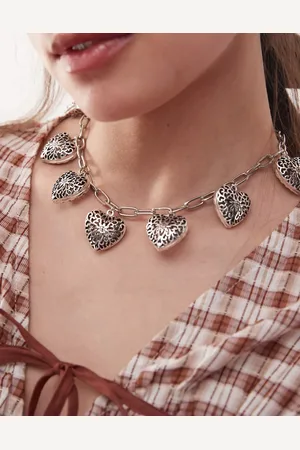 Reclaimed Heart charm necklace in burnished