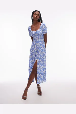 & OTHER STORIES Puff sleeve midi dress in floral print