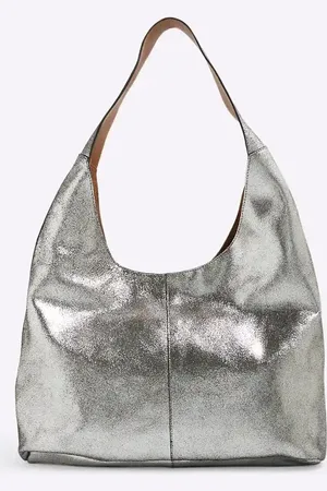 River Island Leather metallic slouch bag in