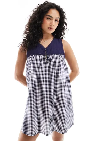 Cotton On Cotton On broderie woven sleep nightie in gingham