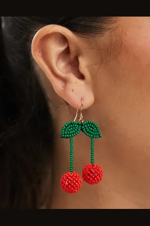 Accessorize Cherry beaded drop earrings in