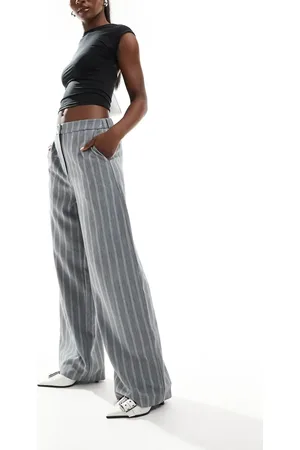 ASOS Tailored relaxed straight leg trousers in stripe