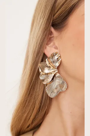 ASOS Stud earrings with oversized floral petal detail in tone
