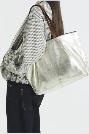 River Island Leather metallic shoulder bag in