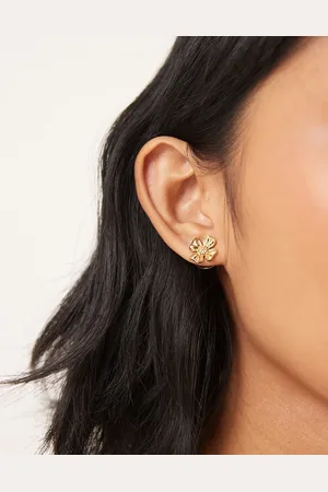 ASOS 14k plated stud earrings in flower design