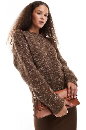Urban Revivo Round neck oversized jumper in dark