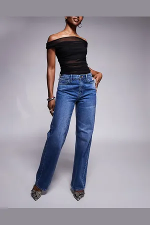 River Island Relaxed straight jean in midwash